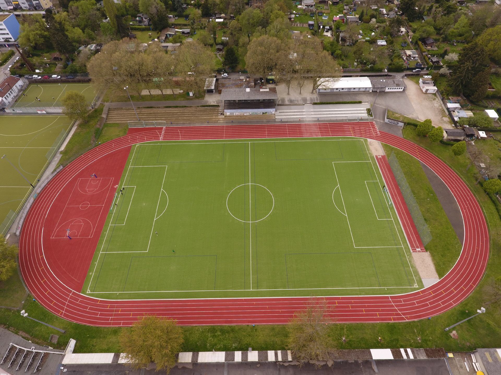 Luftaufnahme des Sportplatzes Kleinfeldchen